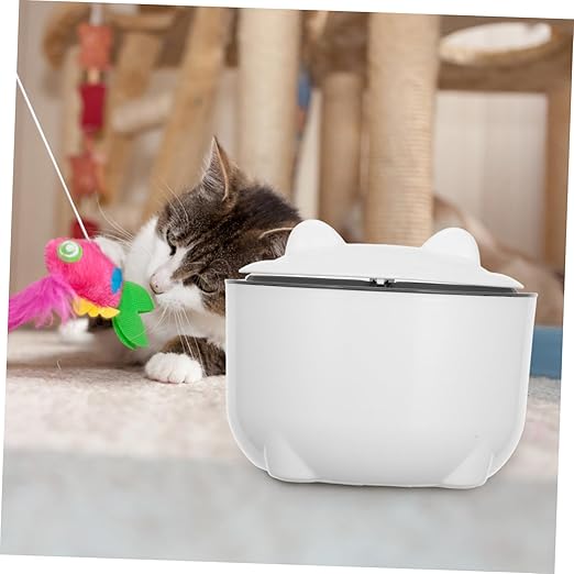 Yardwe 1Set Enclosed Cat Litter Trash Can with Lid Odor Sealing Waste Bin for Cats Large Capacity Plastic Small Trash Container Includes Garbage Bags for Easy Disposal