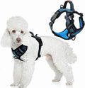 BARKBAY Dog Harness No Pull with ID Tag Pocket - Heavy Duty, Reflective, Easy Control for Small Dogs(Blue/Black,S)