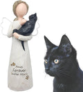 Cat Memorial Gifts for Loss of Cat, Cat Loss Sympathy Gifts, Cat Remembrance Gift in Memory of Passed Away Pet Cat, Resin Cat Angel Figurine for Cat Mom and Cat Lovers, Black