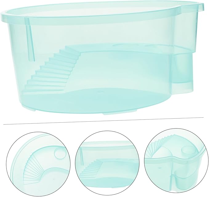 Yardwe Indoor Turtle Breeding Container Small Fish Tank with Basking Platform Turtle Aquarium for Breeding and Resting Smooth Surface for Easy Cleaning