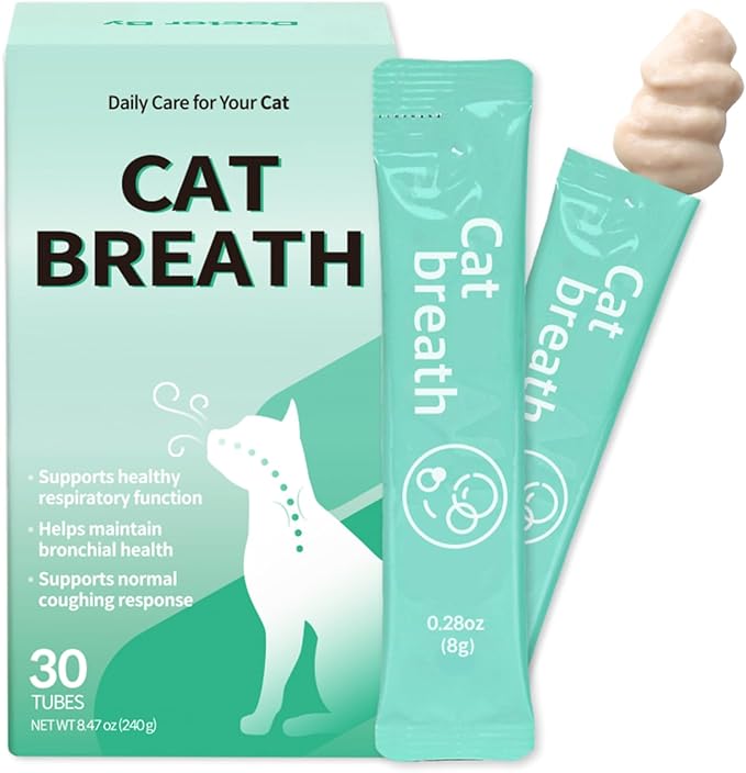 Doctor By Cat Breath Bronchial Supplements Cat Sneezing Treatment Asthma Cold Cough Nose Relief Respiratory&Immune Support with TF-343-30 lickable Formula Individually Packaged, Chicken (1 Pack)