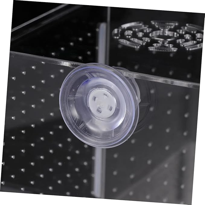 Mikikit Transparent Acrylic Fish Tank Breeding Isolation Box Multifunctional Hatching Incubator for Guppies Bettas Fish with Suction Cup Design
