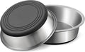 Stainless Steel Dog Bowls Set of 2, Anti Rust Metal & Non Slip Rubber Base, Heavy Duty Large Feeding Dishes, Food Grade BPA Free, Food and Water Bowl for Small Dogs (30oz, 3.8cup)