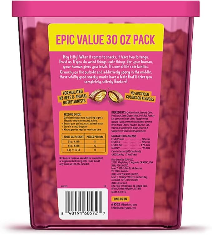 Bonkers Cat Treats, Paw Lickin' Chicken Flavor, 16 oz Value Pack with Chickylicks Purrpop