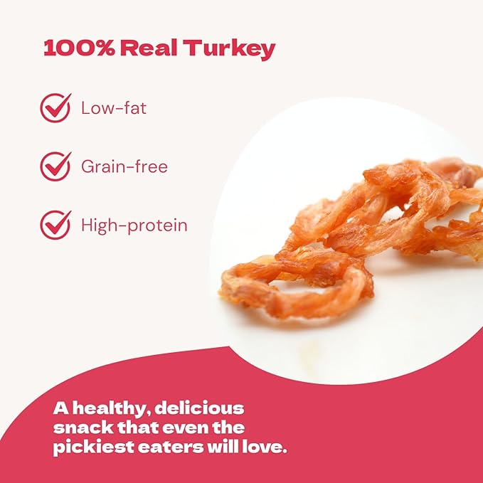 Jack’s Favorite Crafted Jerky Turkey Tendon - Premium Natural Turkey Tendon Jerky for Dogs - High Protein, Low-Fat - Supports Coat & Immune Health - Training Treats - 2.5 oz - 1 Pack