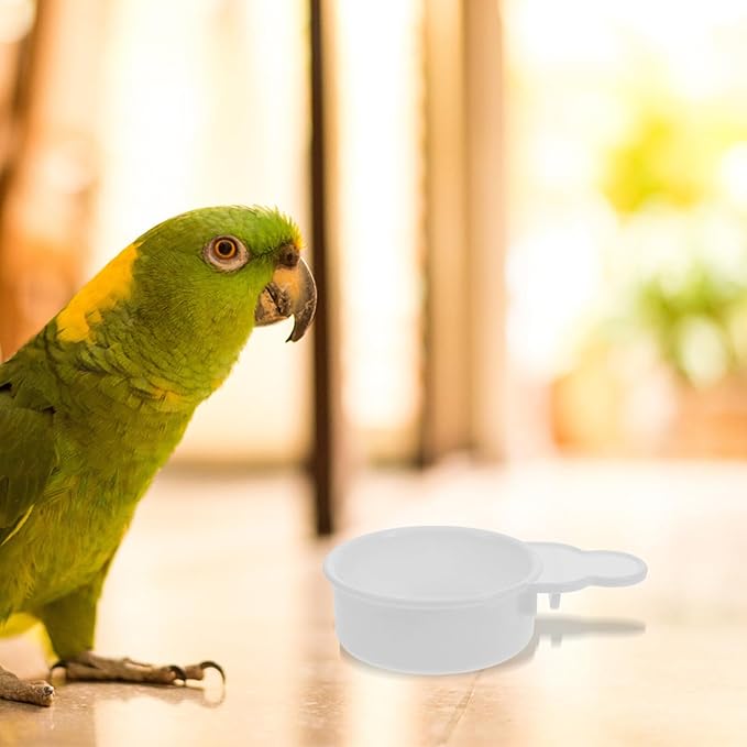 Artibetter 2pcs Parakeet Food Bowl and Water Dispenser Set for Bird Cage No Mess Hanging Feeding Cups for Small Birds and Parakeets Sturdy Plastic Watering Supplies