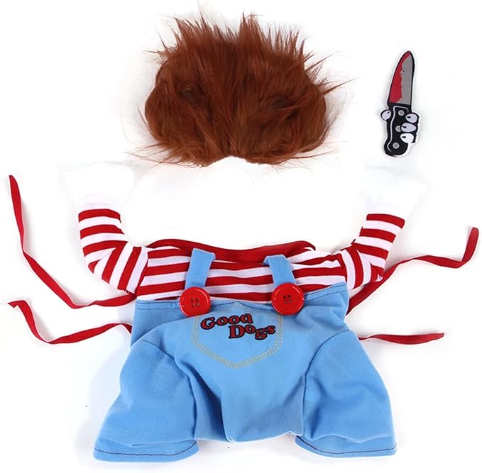 Pet Deadly Dog Costume, Cute Dog Cosplay Halloween Christmas Funny Pet Clothes Party Costume for Small Medium and Large Dogs (Small)