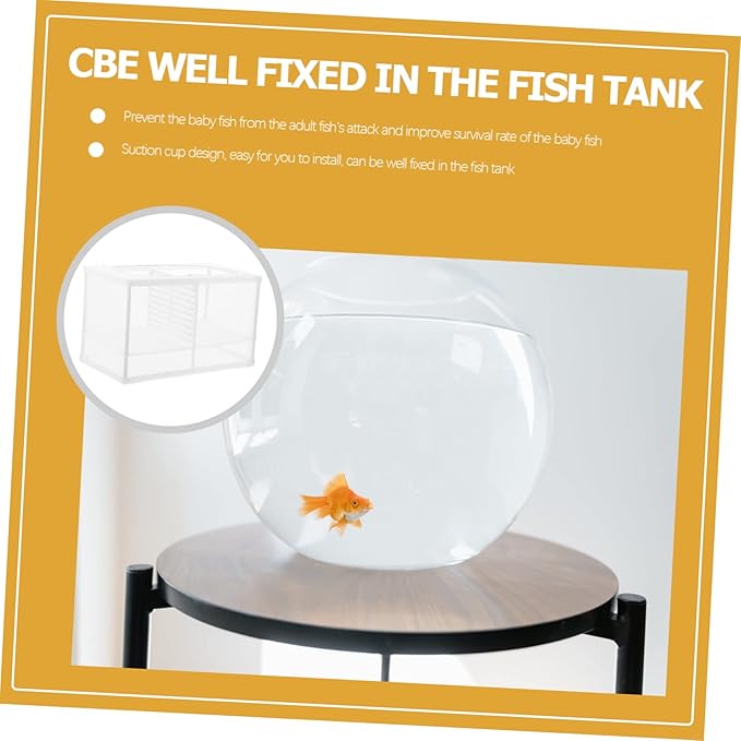 BESPORTBLE Aquarium Fish Breeding Box Isolation Net Incubator for Fish Tank High-Grade Material Increases Survival Rate Visible Mesh Design for Easy Observation