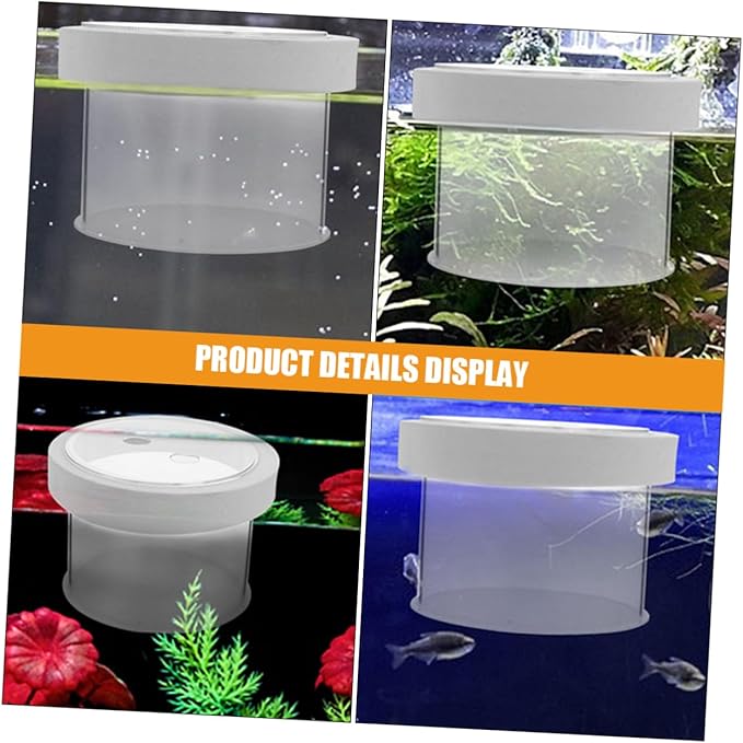 POPETPOP Fish Tank Isolation Box Acrylic Aquarium Breeding Box Fish Separator 360-degree Viewing Easy to Use