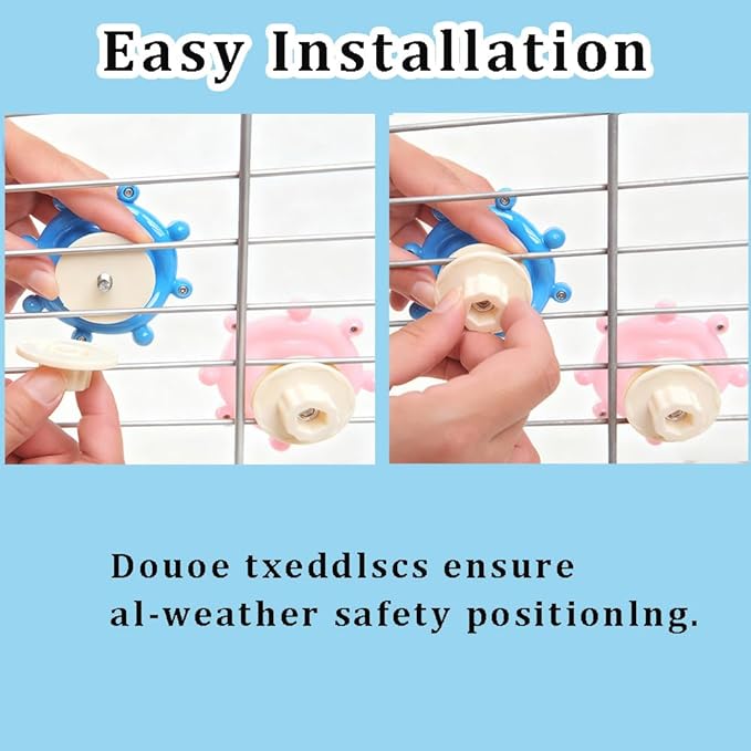 Bird Cage Spinning Toy for Parakeets & Cockatiels, 2 Pack Interactive Spinner Rattle Bird Toys, Cage Mounted Chew Toy for Canary Lovebirds Finches Small Birds Cage Accessories