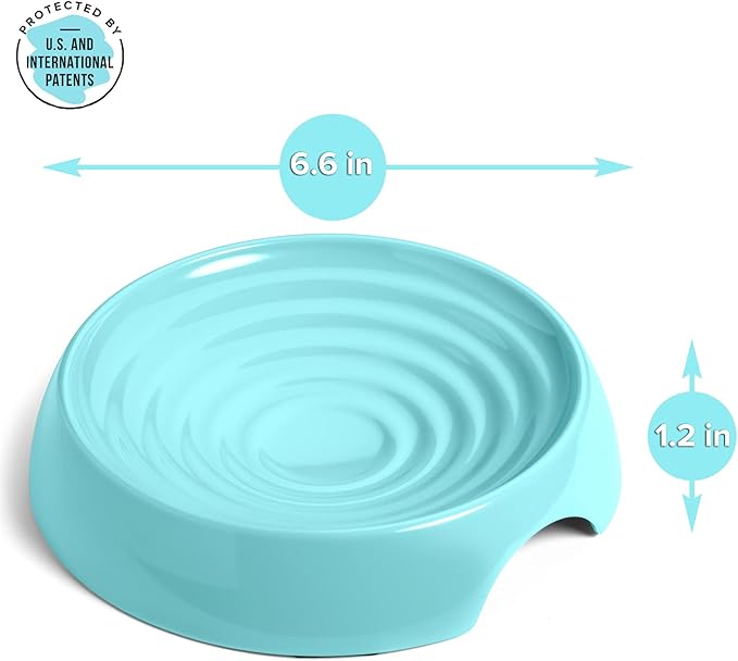 CatGuru Cat Bowls, Whisker Friendly Food Bowl for Indoor Cats, Reliefs Whisker Fatigue, Wide Kitten Dish, Non Slip Pet Dishes, Shallow Pet Plates (Aruba)