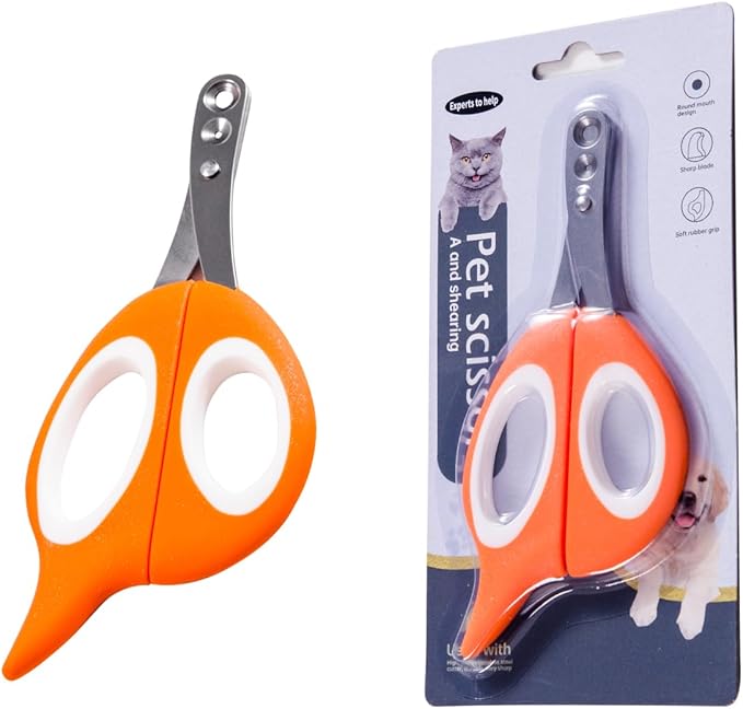 Cat Nail Clipper Cat Nail Trimmer Pet Nail Clippers Cat Claw Clipper Safety Guard Small Animals Nail Clippers with Hole Professional Grooming Tool for Puppy, Kitten, Dog, Rabbits Sharp & Safe (Orange)
