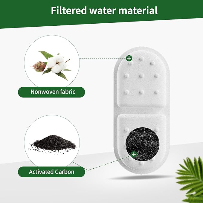 4 Pack Replacement Filters/Sponges - Individually Packaged-Applicable to Cat Water Fountain Stainless Steel 108oz/3.2L, APAUK Automatic Pet Fountain Dog Water Dispenser