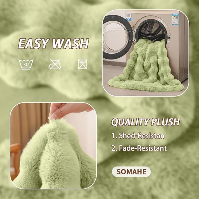Dog Blanket Self-Warming Throw for Medium & Large Dogs, Dual-Side Sherpa Plush, Thick Crate Bed Cover & Car Seat Mat, Anti-Static Machine Washable No Shrink, 39x30 Inch Green