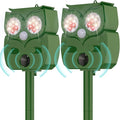 Solar Ultrasonic Animal Repellent Outdoor 2PCS, Cat Squirrel Deer Repellent Devices with Waterproof Animal Deterrent for Garden Yard Farm