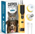 7-Speed Dog & Cat Nail Grinder with Light - Ring LED Safe to Avoid Overcut, Quiet Low Vibration & Powerful Fast, Cordless Rechargeable Toenail Trimmer for Small & Large Puppy & Breeds Paws(Orange)