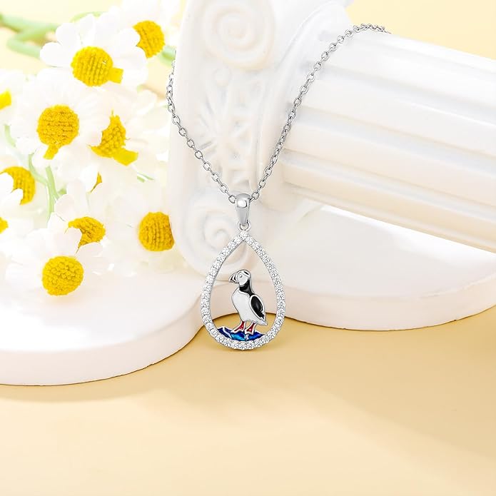 KZX Cat/Dog/Phoenix/Eagle/Whale/Shark/Puffin/Starfish/Chicken/Butterfly/Owl/Bee/Frog/Seahorse Necklace Sterling Silver Animal Pendant Jewelry Gift for Women