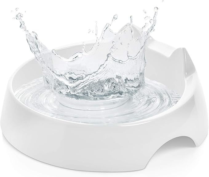 CatGuru Whisker Stress Free Cat Water Bowl, Reliefs Whisker Fatigue, Wide Cat Dish, Non Slip Pet Feeding Bowl, Shallow Pet Food Water Bowls, Non Skid Bowls for Cats (Marshmallow)