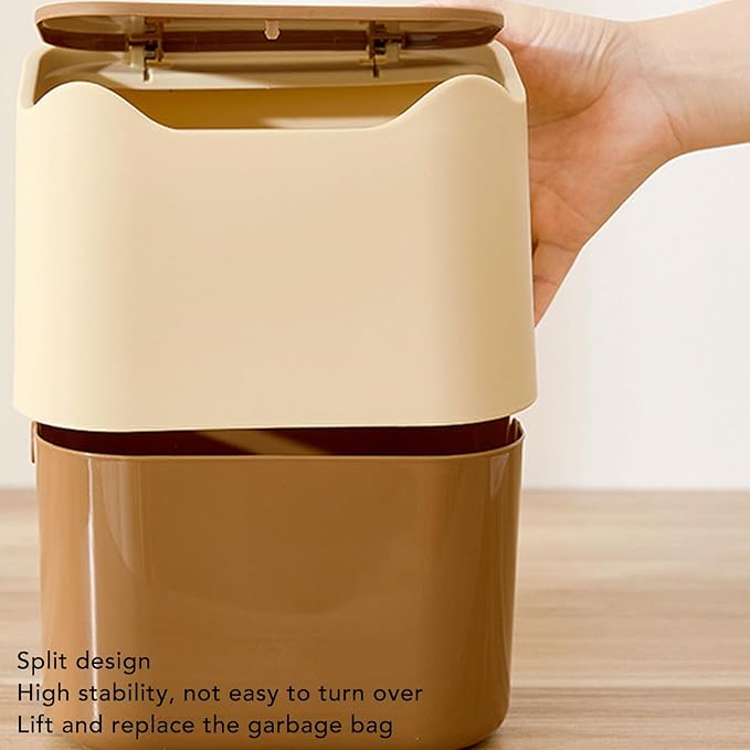 Cat Litter Trash Can, Compact Multipurpose Pet Waste Bin for Home, Space Saving with Aesthetics in Mind, Press Type Lid Enclosed Design, Ideal for Apartments