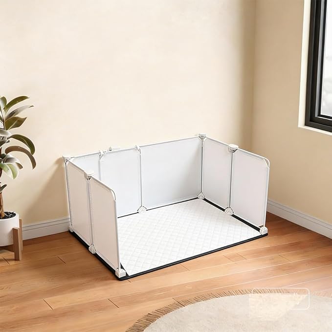 Litter Box Splash Guard, Litter Box Pee Shields for Dogs, Easy to Clean Indoor Dog Fence with Puppy Pee Pad Holder Tray Fits Suitable for Small and Young Dogs（Small）