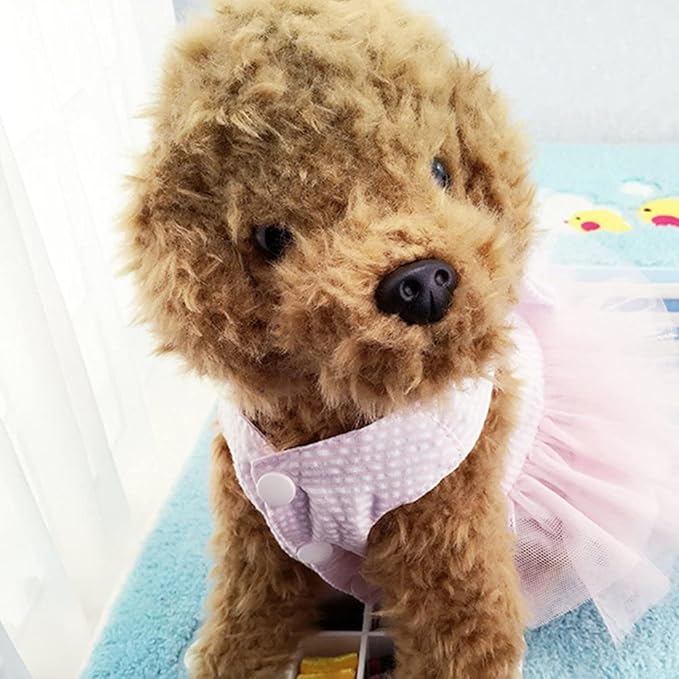 Dog Dresses, Fashion Pet Dog Clothes, Striped Mesh Puppy Dogs Princess Dresses (Pink, XX-Large)