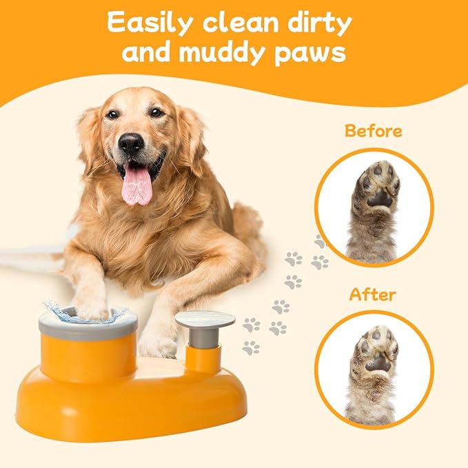 Pet Paw Cleaner Base for Full-Size Dogs with Claw Tray Design, Mechanical Dog Foot Washing Device (Small-Medium)