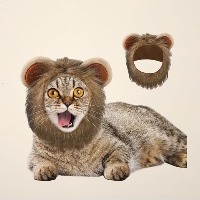5 Pcs Halloween Cat Hat Cat Costume Pumpkin Cat Hats Bat Cosplay Hats,Kitten Puppy Dress Up Halloween Easter Costume Adjustable Accessory Headwear (Sunflower,Lion,Bunny,Frog,Panda Bear)
