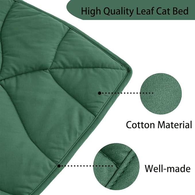 30 X 20 Inch Leaf Shaped Cotton Cat Bed Pad, Warming Cat Mat, Pet Warming Pad for Cats, Warmer Mat for Feral and Indoor Cats, 2025 Enlarged and Thickened Leaf Beds