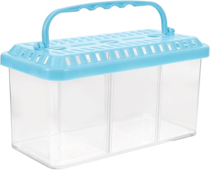Alipis Fish Breeding Box with Removable Divider 3-Compartment Fish Isolation Breeder Tank Plastic Aquarium Incubation and Separation Box for Betta