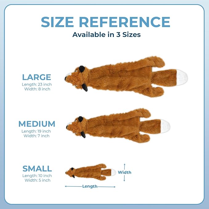 Best Pet Supplies Squeaky Dog Toys with Soft Durable Fabric for Small, Medium and Large Pets Interactive Toy for Indoor Play, Supports Active Biting and Play - Fox, Medium