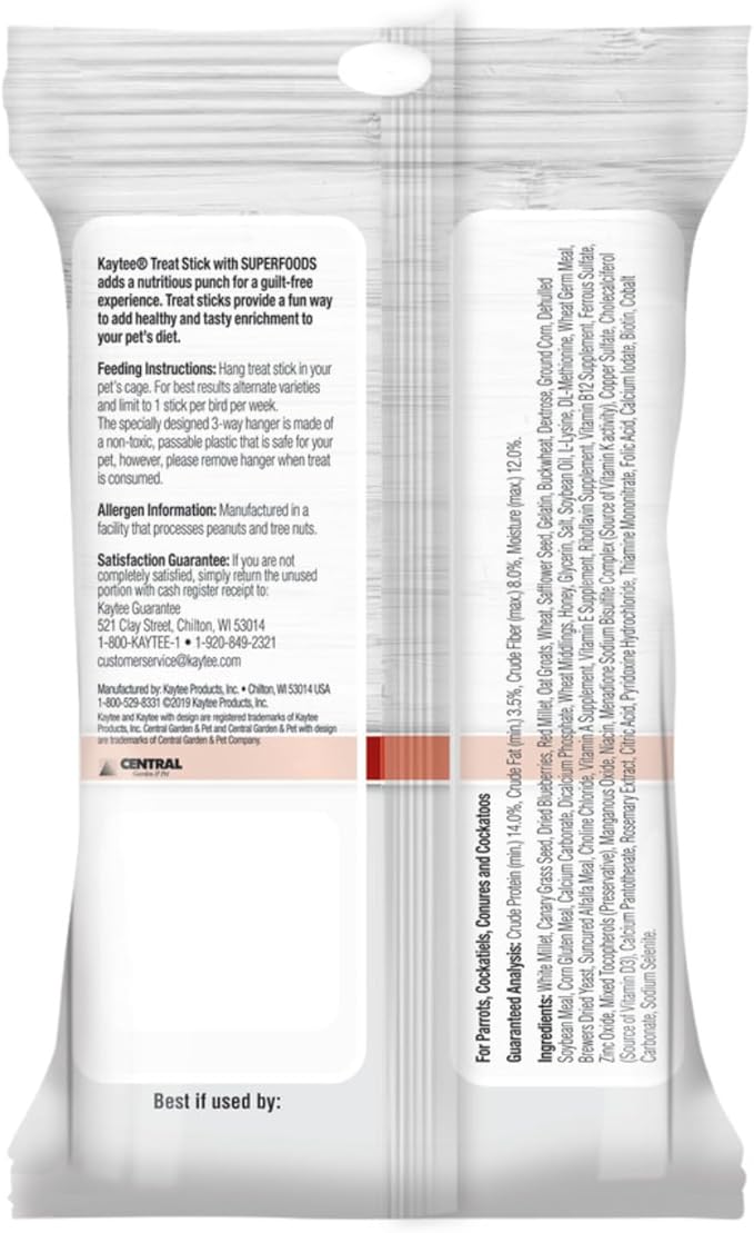 KayteeAvian Superfood Treat Stick Blueberry Size 5.5 oz Pack of 2