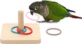 Bird Trick Tabletop Toys Wooden Ring Tower Toy for Parrot Parakeet Budgie Lovebird Intelligence Training