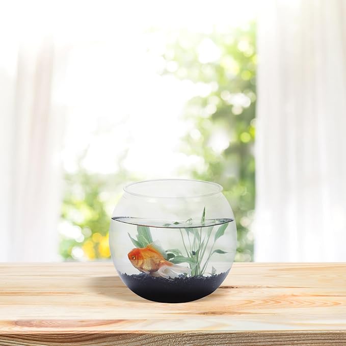 Desktop Micro Landscape Fish Bowl with Hydroponic Planter Basket, Plastic Betta Terrarium Bowl for Home Table Aquarium Accessories, Medium 110c Ecological Bottle