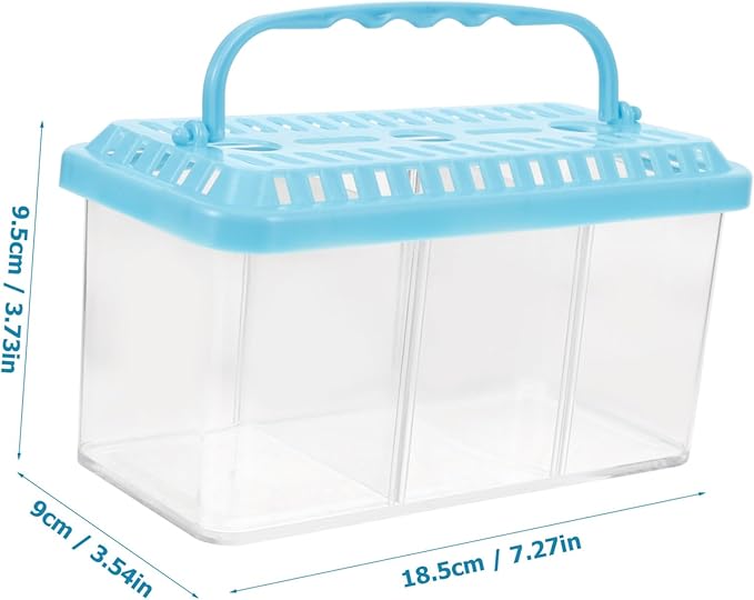 Removable 3-Compartment Fish Breeding Box Aquarium Divider Tank for Betta and Shrimp Multi-Functional Small Fish Isolation Container