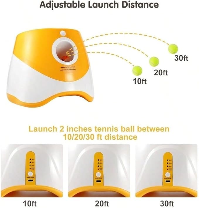 Dog Launcher Automatic Toy Tennis Throwing Pinball Machine Fun Interactive Throw Rechargable Catapult USB Charging(Dark Green)