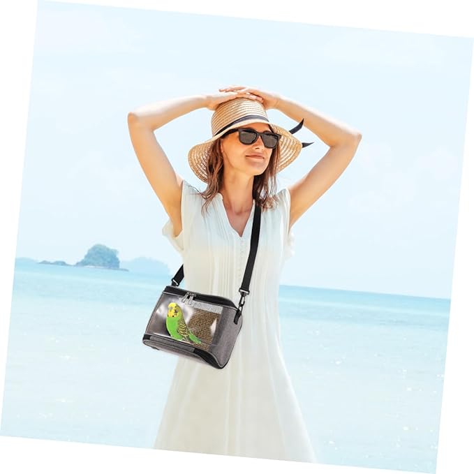 Parrot Carrier Bag Large Capacity Breathable Crossbody Pet Birds Storage Pouch Portable Travel Handheld Bird Cage for Small Parrots and Cockatiels