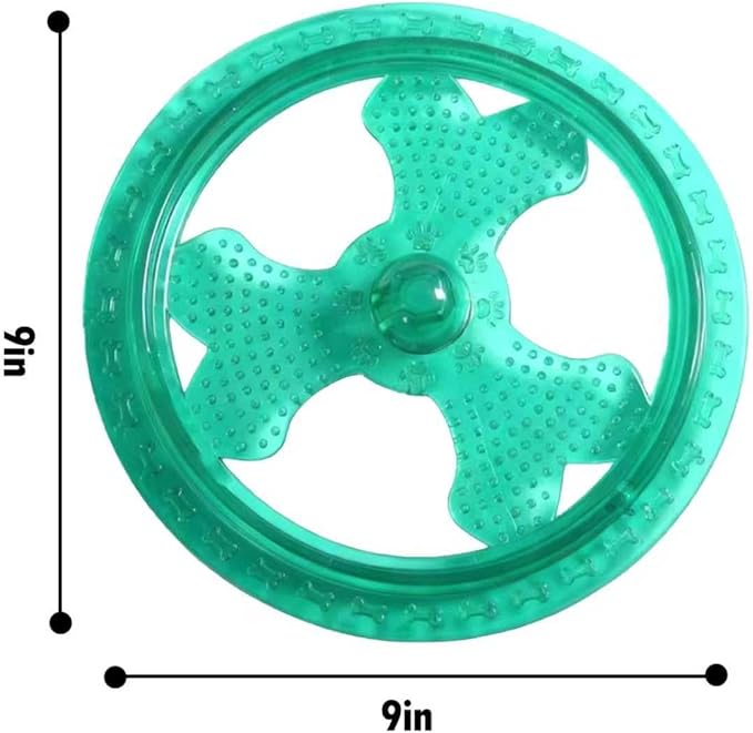 Dog Flying Disc, Outdoor Dog Toys, Dog Fetch Toy, Dog Toy for Medium Dogs and Large Dogs, Lightweight Soft Frisbee for Fetch, Tug of War, Catch, Play, 9 inch, Green