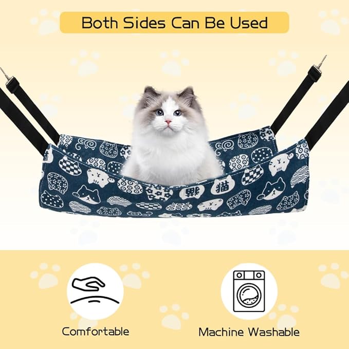 Cat Hammock & Cage - Indoor Cat & Ferret Enclosure with Dog & Chinchilla Hammock Accessories