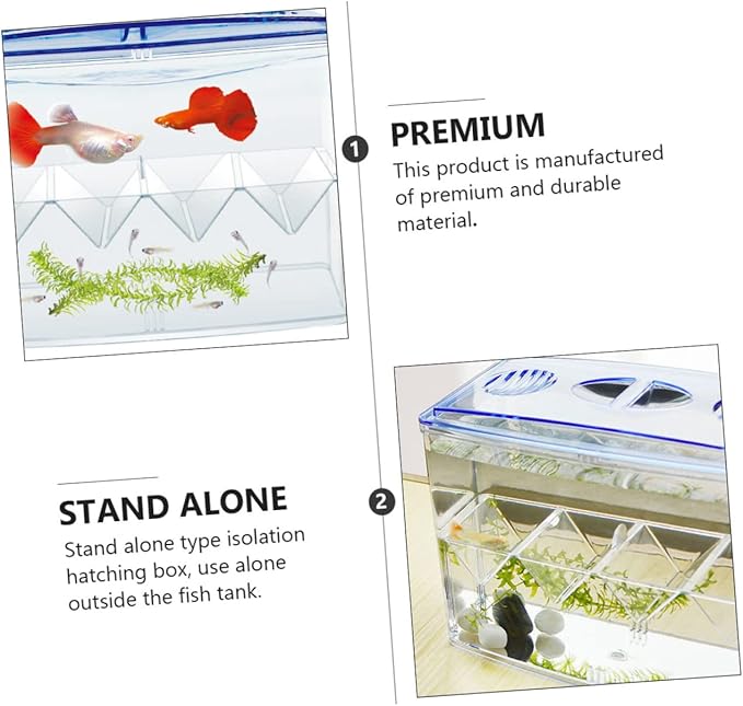 BESPORTBLE 1pc Self-Floating Fish Hatching Box Shaped Partition for Safe Fish Breeding Isolation Tank for Small Reproduction High Transparency and Air Circulation