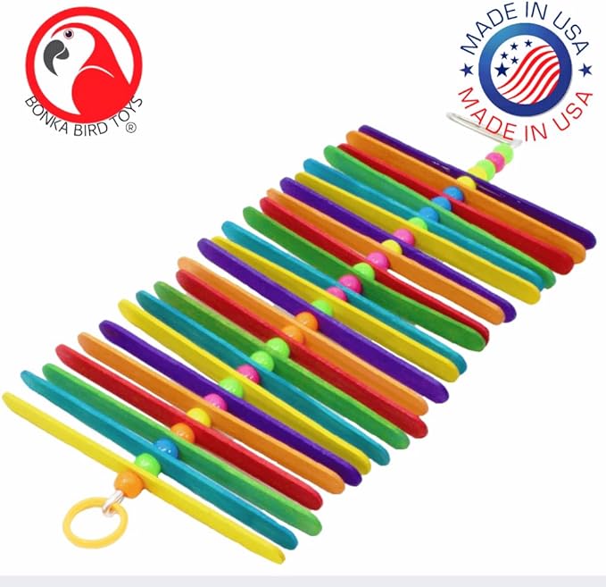 858 Bonka Bird Toys Made in USA Long Color Mini Stick Parrot Parrotlet Budgie Cockatiel Budgie Quaker