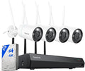 REOLINK 4K Security Camera System, 4pcs Outdoor 4K/8MP Plug-in WiFi 6 Cameras, Full Metal Material, Color Night Vision, Person/Vehicle/Animal Detection, 16CH WiFi NVR with 2TB HDD, RLK12-800WB4