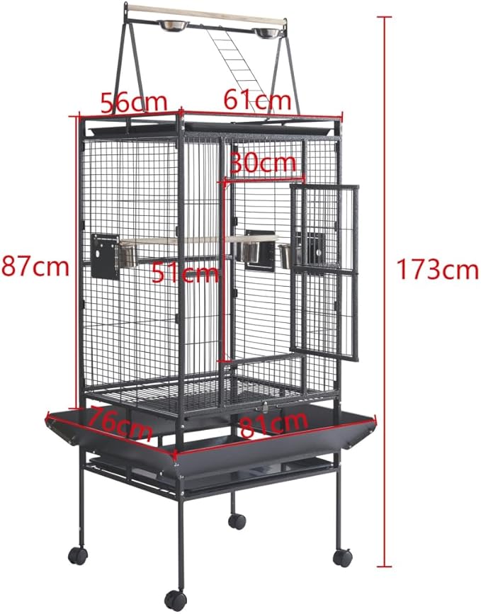 69inch Large Bird Cages Parrot Cage Wide Flight Metal Animal Cage for Budgie Parakeet Conure