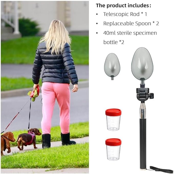 Dog Cat Urine Collector- Telescopic Handled Dog Pee Sample Catcher for Veterinary Supplies, Urine Stick for Small Large Female Dogs Extends to 42"