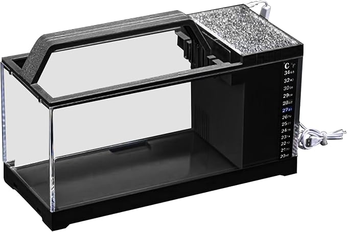 Aquarium Starter Kit - Home Setup Fish Tank Kit, Small LED Filter Bowl | Smart Tabletop Aquatic Tank, Silent Pump Filtration System with Light for Office Desk Room Living Area Display
