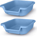 Dog Litter Box, Blue Color, Small Size, Durable & Pet Safe Puppy Litter Box, Indoor Open Top Entry Dog Litter Pan, Comfortable for Dogs, Great for Small Dogs up to 6 lbs (2 Pack)