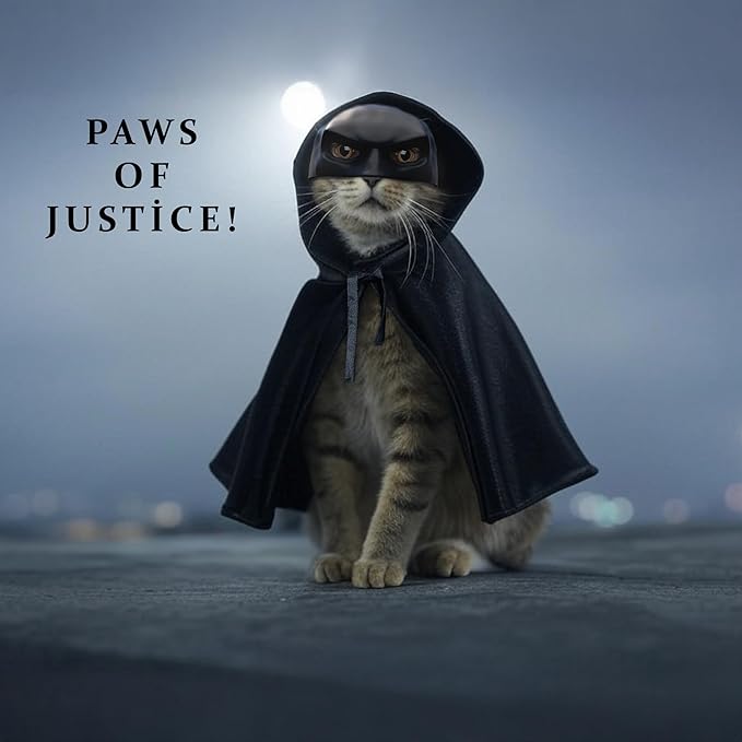 Black Bat Cat Mask and Cloak, Funny Bat Mask Cloak, Halloween, Clothes and Accessories for Cats