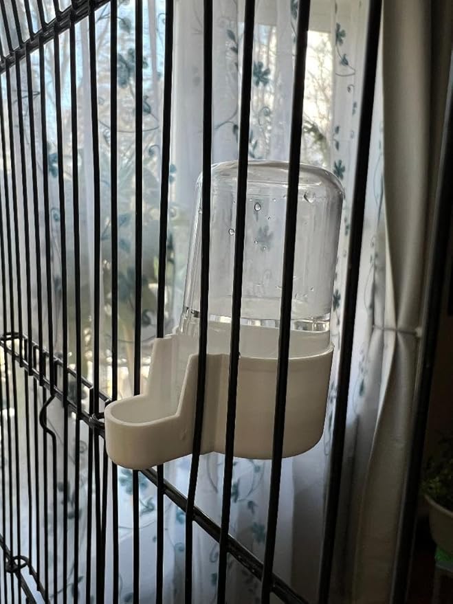 6 Bird Cage Medicine Drinkers Silo Dispenser Clear Mini Tube Feeders Food Water Cage Automatic Finch Canary Aviary Breeding 1.4 OZ Capacity
