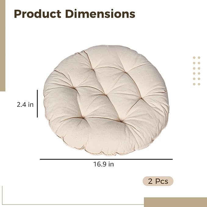 2 Pcs Cat Pillow Cushions, Cat Pillow Bed, Soft Fluffy Pet Pillows for Cats and Small Dogs, Washable Round Tufted Cushion Mat, 16.9 Inch Diameter, 2.4 Inch Thick