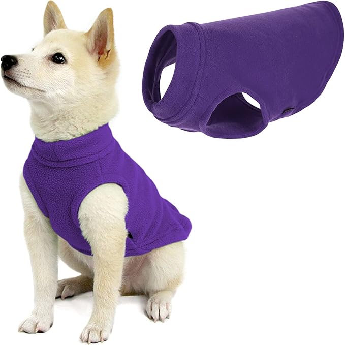 Gooby - Stretch Fleece Vest, Pullover Fleece Vest Jacket Sweater for Dogs, Violet, X-Small