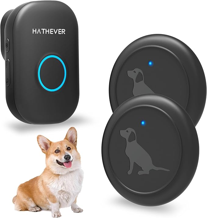 Dog Door Bell, Wireless Doggie Door Bell Operating at 1000 Feet with Chew Resistant IP65 Waterproof Touch Button, 32 Melodies